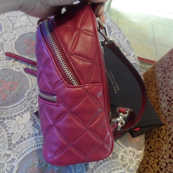 New Kate Spade NY Burgundy Leather Quilted Mini Backpack main image 10